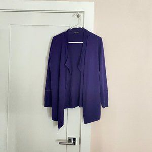 Armani Exchange Open Cardigan Drape Front Purple Wool Size S